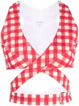 Alaa топ в клетку, красный