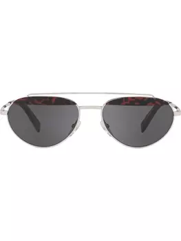 Alain Mikli солнцезащитные очки-авиаторы в круглой оправе, серебристый