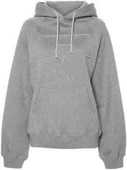 ALAINPAUL худи с нашивкой-логотипом, серый