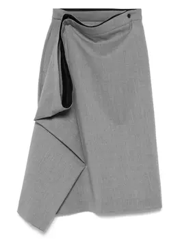 ALAINPAUL шерстяная юбка миди, серый