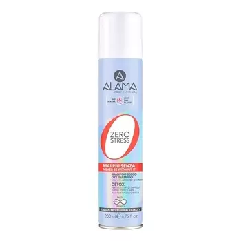 Alama Zero Stress Shampoo Dry Shampoo Очищающий и детоксицирующий шампунь с активированным углем для мгновенной очистки волос без использования воды 200мл