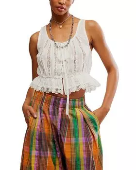 Аланa Топ с кружевом Free People, белый