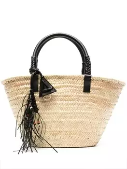 Alanui большая сумка-тоут Icon Palm Leaf, нейтральный цвет