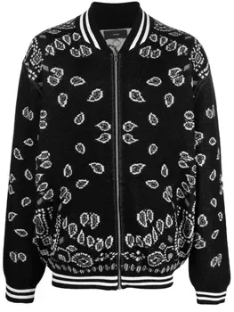 Alanui бомбер вязки интарсия на молнии, черный