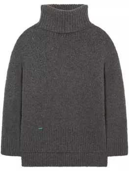 Alanui джемпер с высоким воротником и логотипом, серый