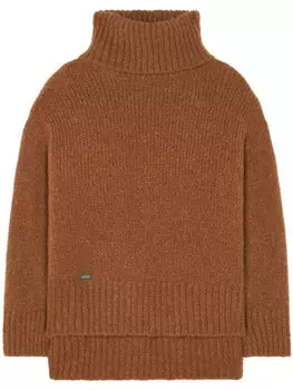 Alanui джемпер в рубчик с высоким воротником, коричневый