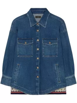 Alanui джинсовая рубашка Astrology Wheel, синий