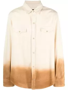 Alanui джинсовая рубашка с эффектом градиента, нейтральный цвет