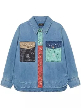 Alanui джинсовая рубашка The Twelve Signs, синий