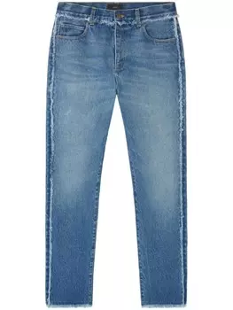 Alanui джинсы прямого кроя с бахромой, синий