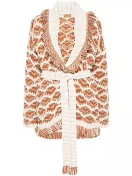 Alanui кардиган Hawa Mahal с узором, нейтральный цвет