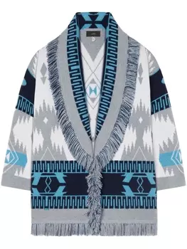 Alanui кардиган Icon с бахромой, серый