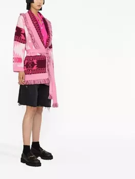 Alanui кардиган Icon с жаккардовым узором, розовый