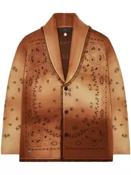 Alanui кардиган с бахромой и узором пейсли, коричневый