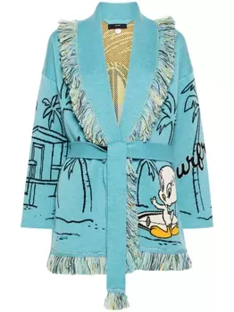 Alanui кардиган с бахромой из коллаборации с Looney Tunes, синий