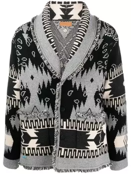 Alanui кардиган вязки интарсия, черный