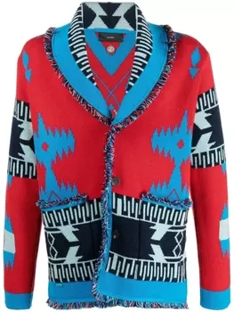 Alanui кардиган вязки интарсия, красный