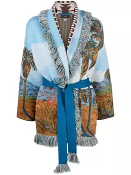 Alanui кардиган вязки интарсия с узором, синий