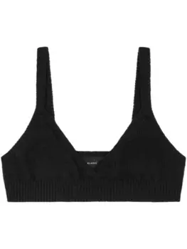 Alanui кашемировый бюстгальтер-бралетт с v-образным вырезом, черный