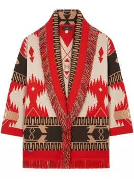 Alanui кашемировый кардиган Icon Jacquard, красный