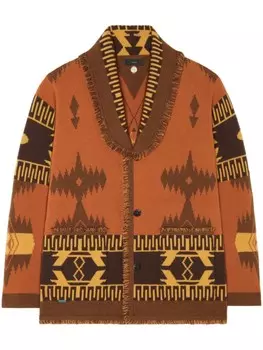 Alanui кашемировый кардиган Icon жаккардовой вязки, коричневый