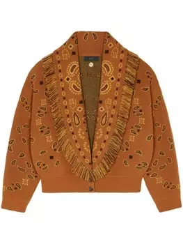 Alanui кашемировый кардиган с узором, коричневый