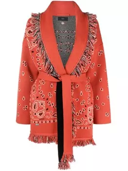 Alanui кашемировый кардиган с жаккардовым узором, красный