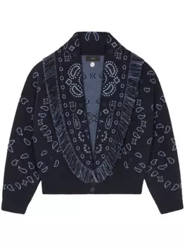 Alanui куртка-бомбер с узором «бандана», синий