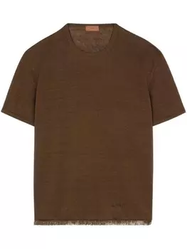 Alanui льняная футболка, коричневый