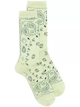 Alanui носки Bandana с вышитым логотипом, зеленый