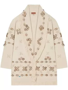 Alanui однобортное пальто Ocean Dream, нейтральный