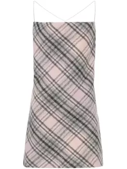 Alanui платье мини в клетку, розовый