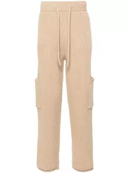 Alanui прямые брюки Finest в рубчик, нейтральный цвет