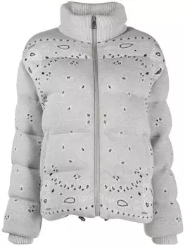 Alanui пуховик на молнии с принтом, серый