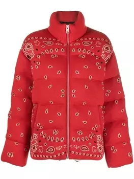 Alanui пуховик с принтом, красный