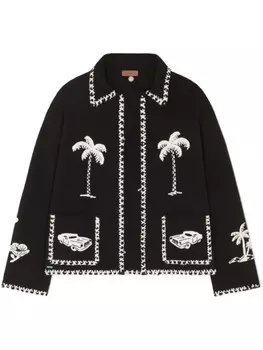 Alanui шерстяная куртка Remember Me вязки интарсия, черный