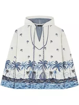 Alanui шерстяное худи с принтом, белый