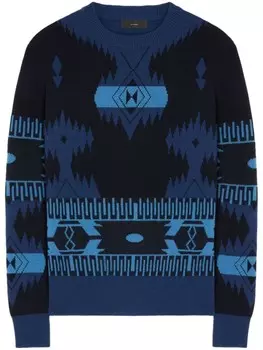 Alanui шерстяной жаккардовый свитер Icon, синий
