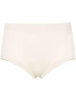 Alanui шорты Finest в рубчик с завышенной талией, нейтральный цвет