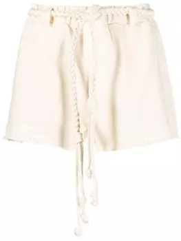 Alanui шорты с плетеным поясом, нейтральный цвет