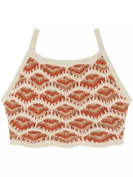 Alanui топ Hawa Mahal в технике кроше, нейтральный цвет