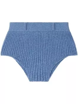 Alanui трикотажные шорты с завышенной талией, синий