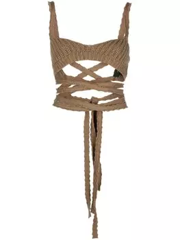 Alanui трикотажный топ Palm Springs, коричневый