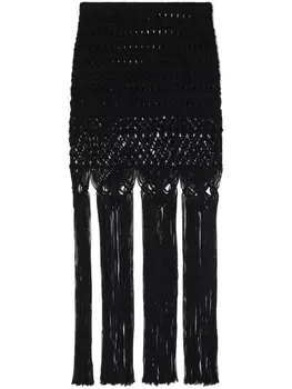 Alanui юбка A Love Letter To India в технике кроше, черный
