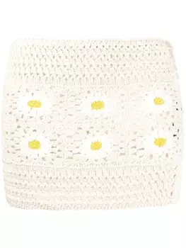 Alanui юбка Daisy в технике кроше, белый