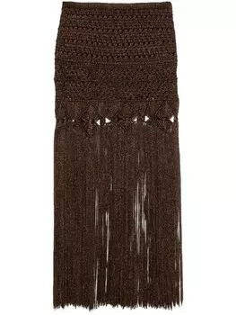 Alanui юбка Ray Of Light, коричневый