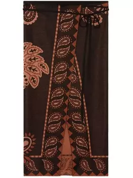 Alanui юбка Wild Wonder, коричневый