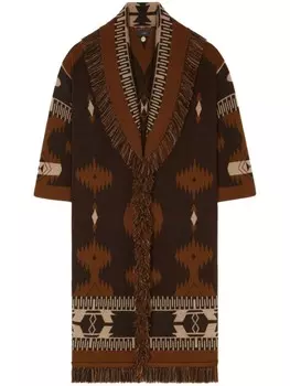 Alanui жаккардовое пальто Icon, коричневый