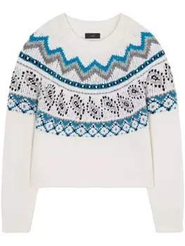 Alanui жаккардовый джемпер Antarctic из вирджинской шерсти, белый