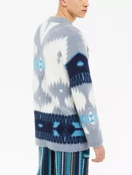 Alanui жаккардовый кардиган Icon, серый